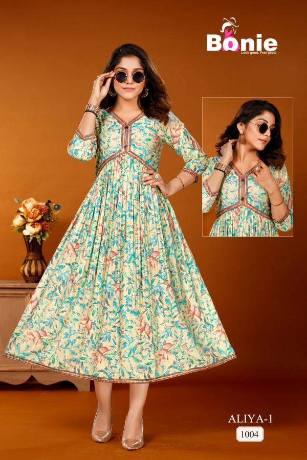 Bonie Aliya Vol 1 Designer Long Anarkali Kurti Collection